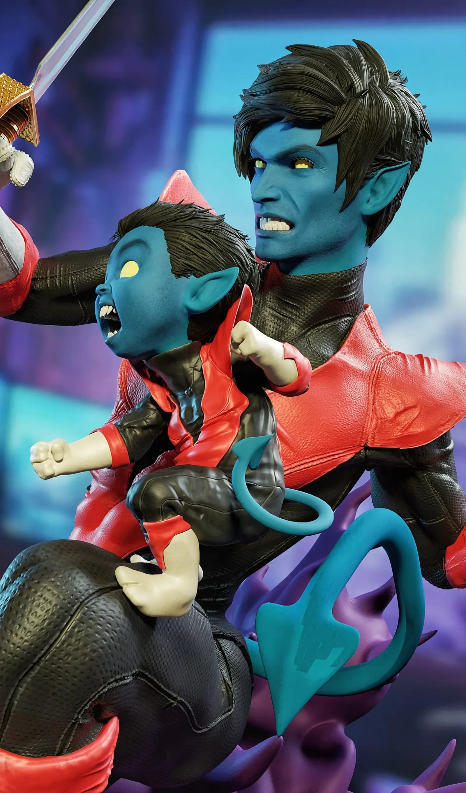 STL - Nightcrawler figura de acción render 5