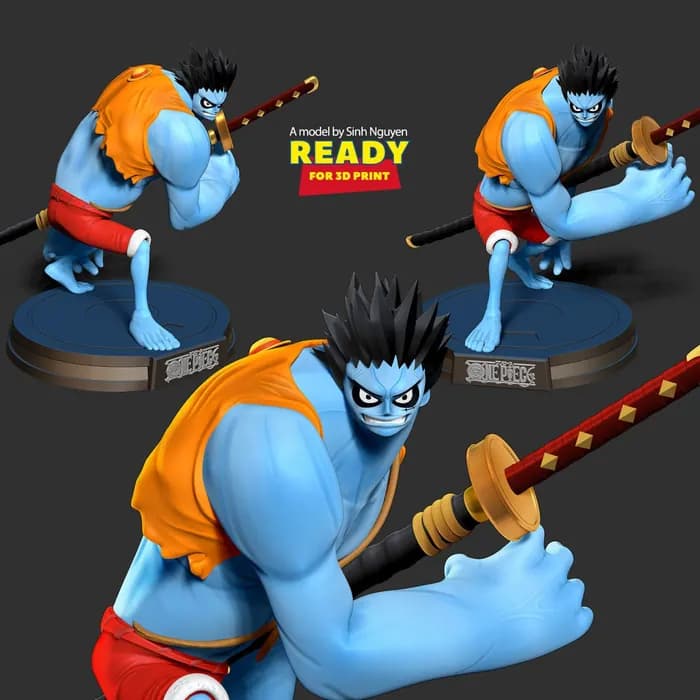 STL - nightmare luffy one piece fanart render 2