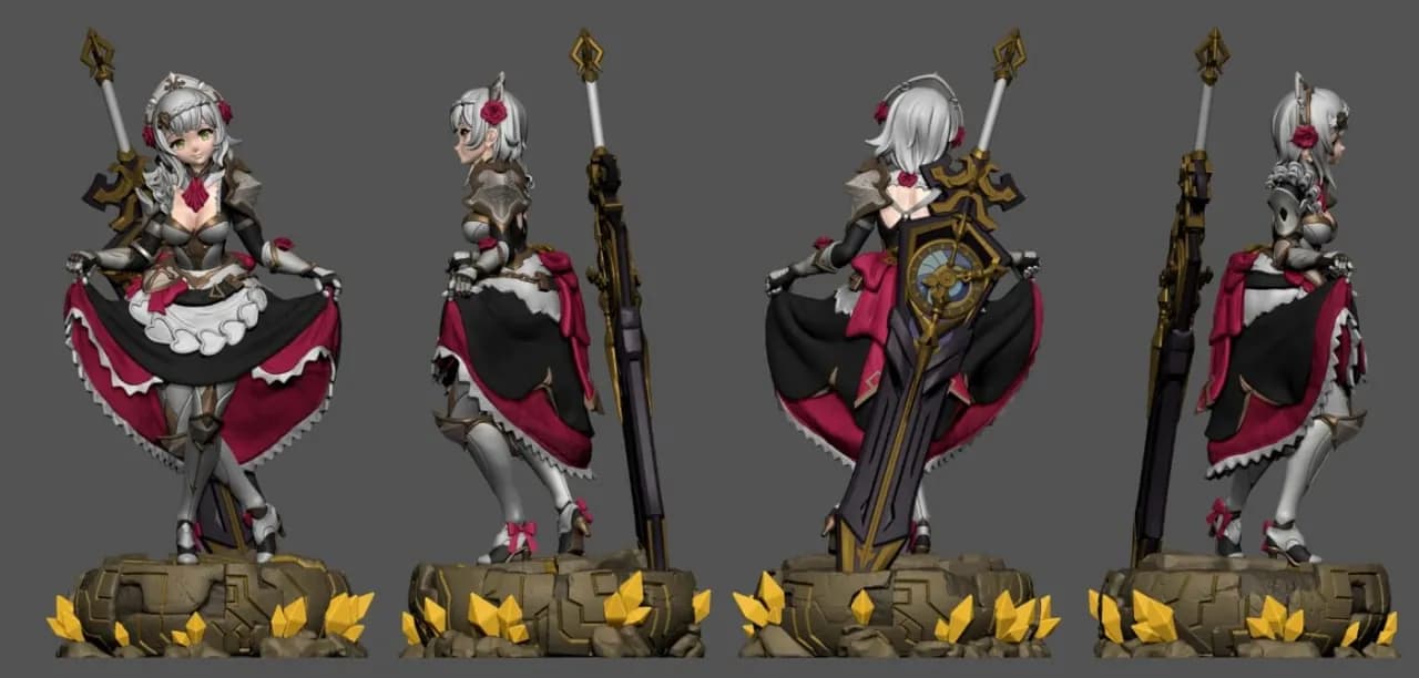 STL - Noelle Genshin Impact 2 render 3