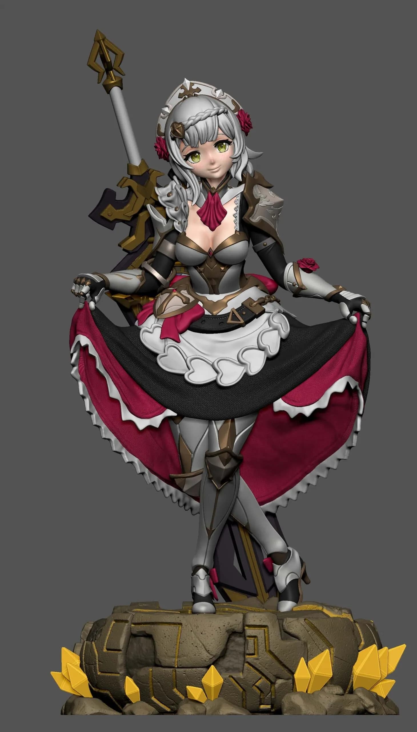STL - Noelle Genshin Impact 2 render 5