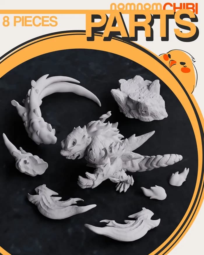 STL - nomnom chibi ifrit render 3