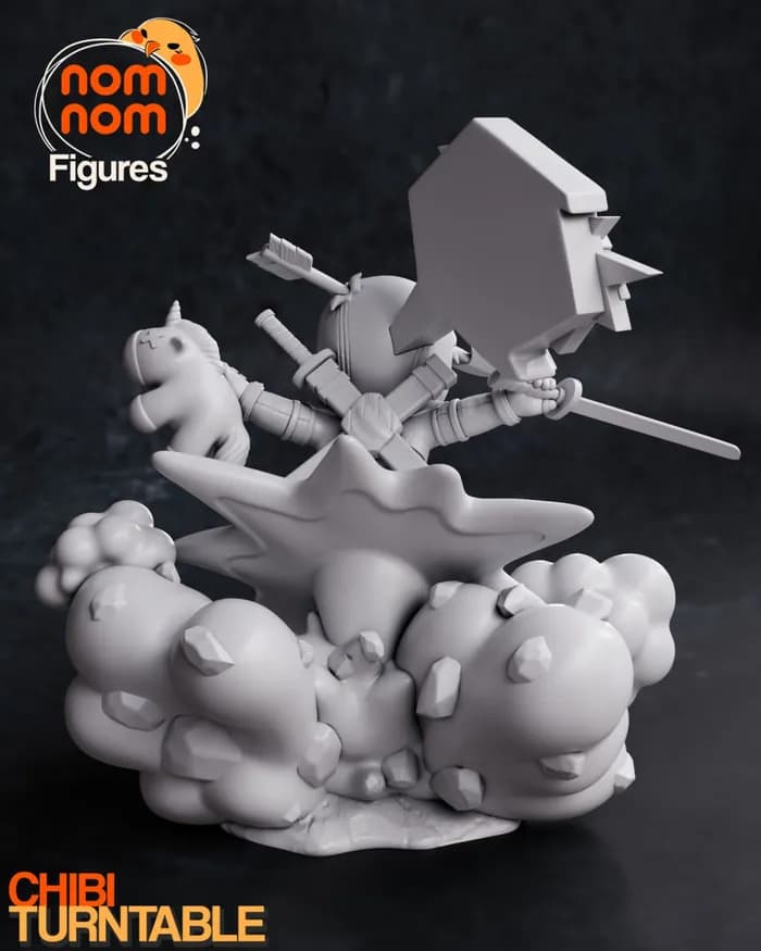 STL - nomnom figures chibi deadpool render 4