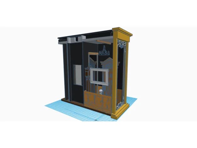 STL - Nook de libro de casa encantada render 2