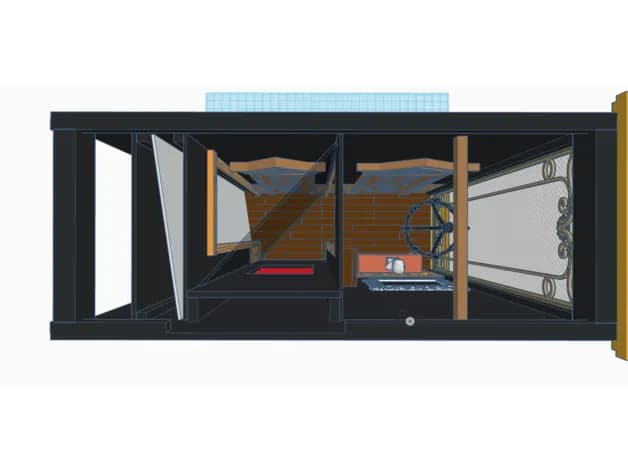 STL - Nook de libro de casa encantada render 3