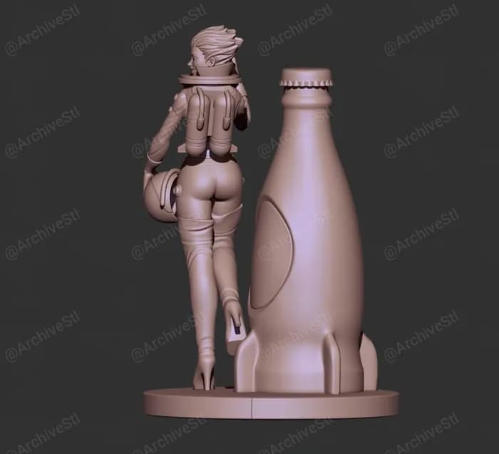 STL - Nuka Cola Girl estilo retro render 4