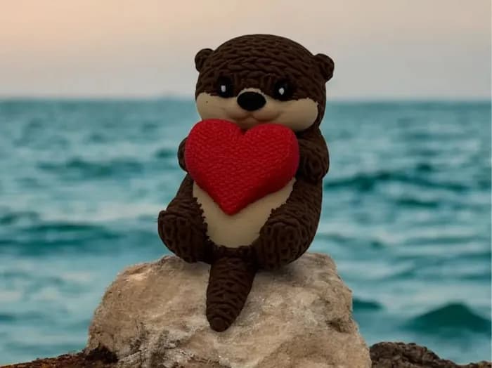 STL - Nutria Kawaii con Corazón