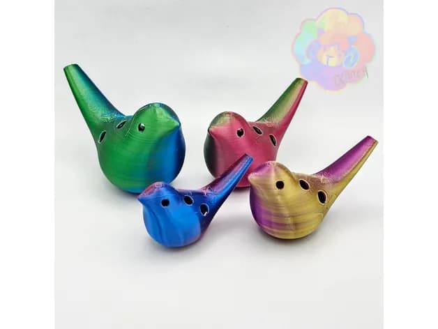 STL - Ocarina de pájaro render 2
