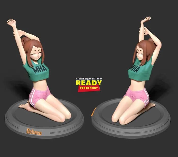 STL - ochaco morning stretches render 2