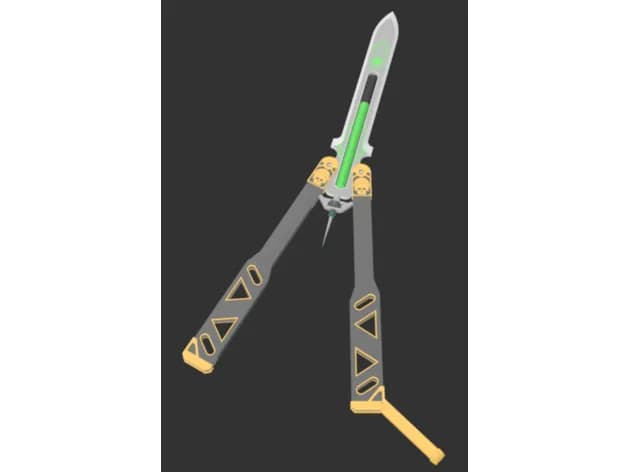 STL - Octane's Stim Butterfly Knife render 5
