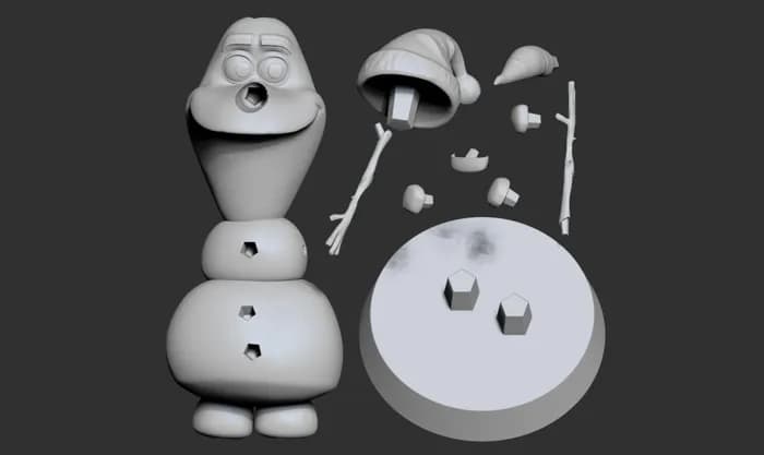 STL - olaf frozen 2 fanart render 2