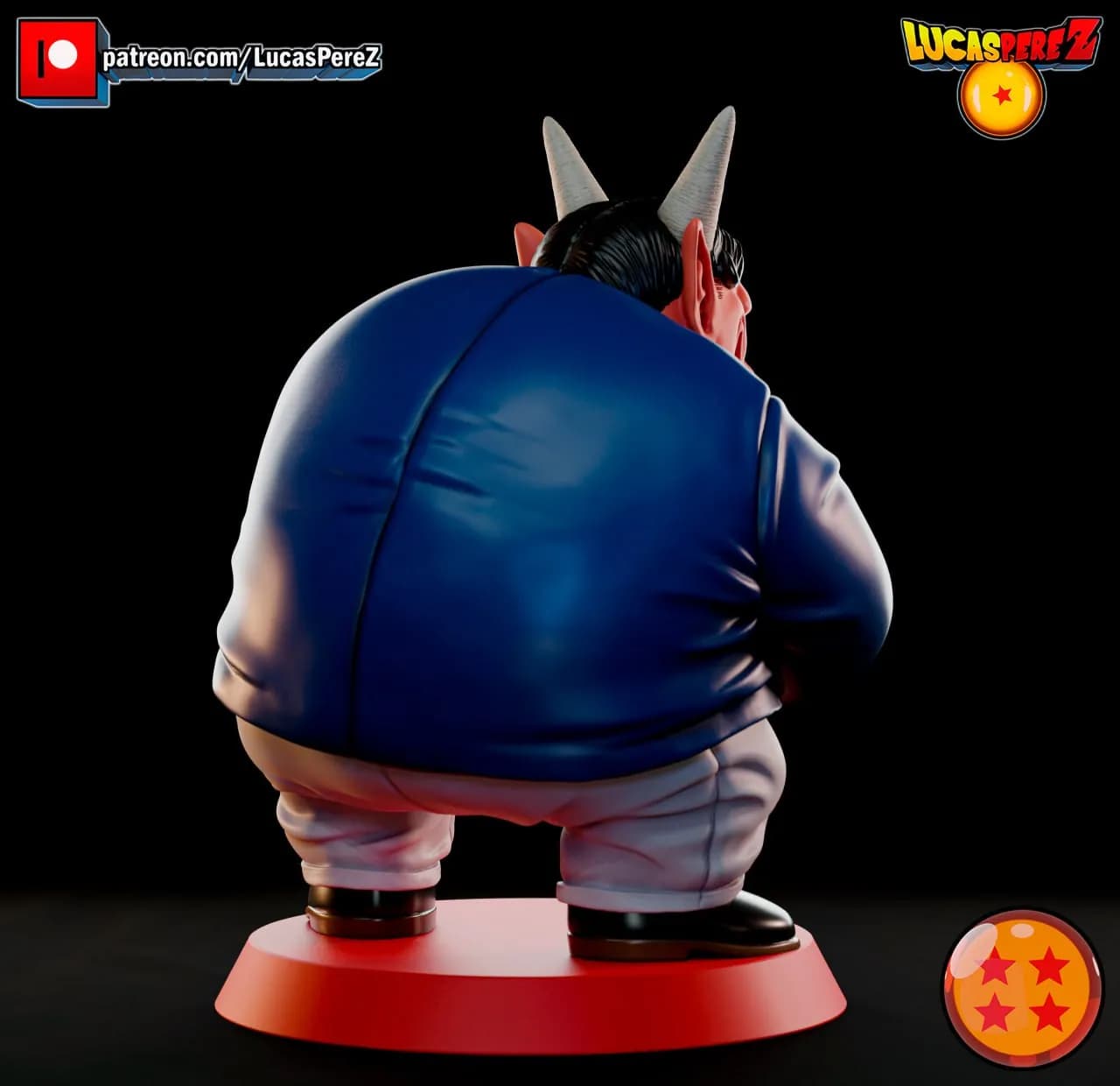 STL - Oolong Demonio Figura render 2