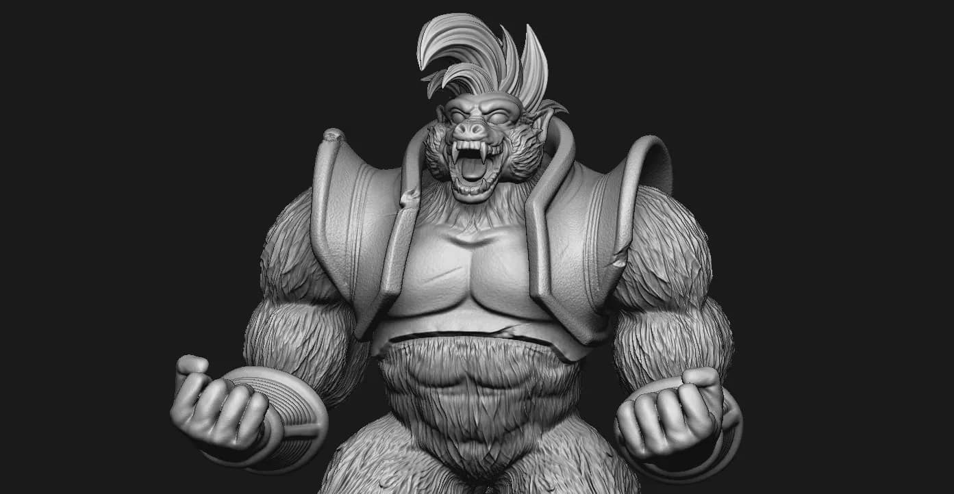 STL - Oozaru Baby Goku figura render 3