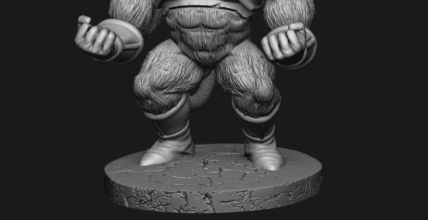 STL - Oozaru Baby Goku figura render 4