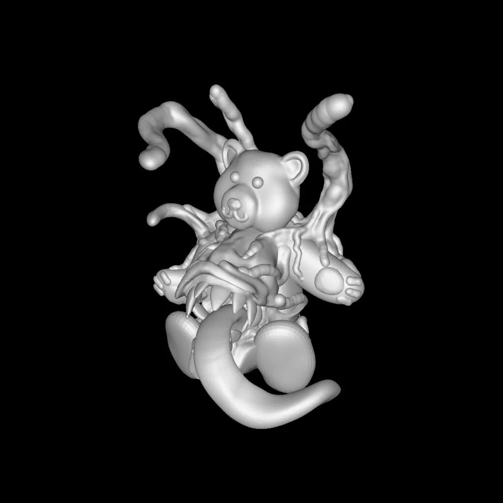 STL - Oso de peluche aterrador render 2
