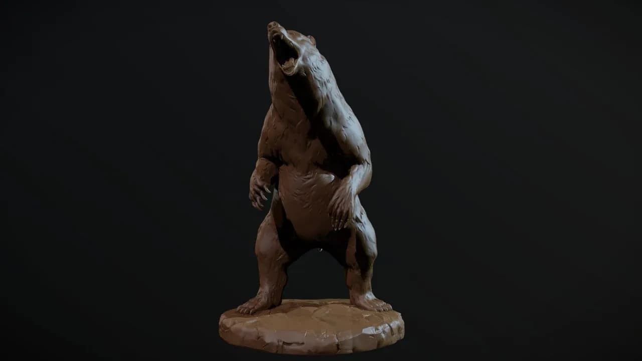 STL - Oso de ZBrush con rugido