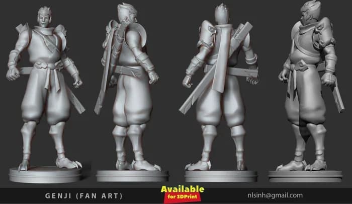 STL - overwatch genji sparrow fan art render 2