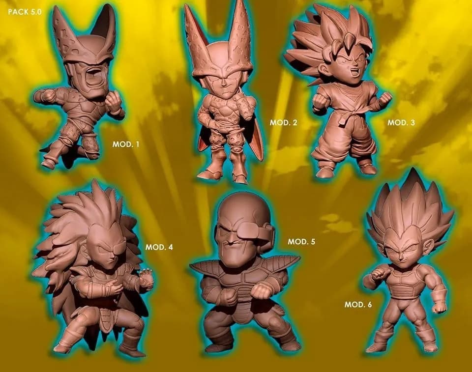 STL - Pack 4 Figuras Chibi Dragon Ball