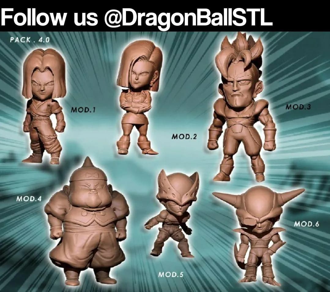 STL - Pack 4 Figuras Dragon Ball