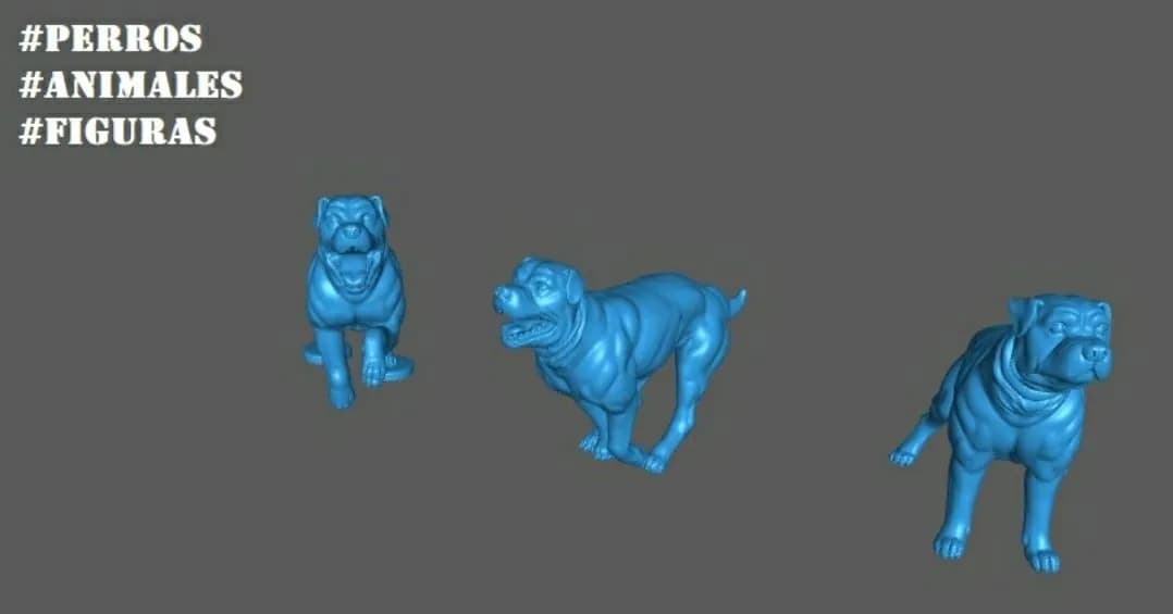 STL - pack de 3 figuras de perros