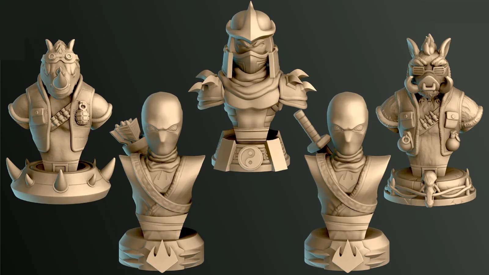 STL - Pack de Busto de Villanos de TMNT
