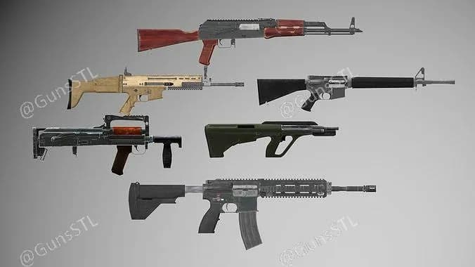 STL - Pack de Rifles y Armas de Fuego