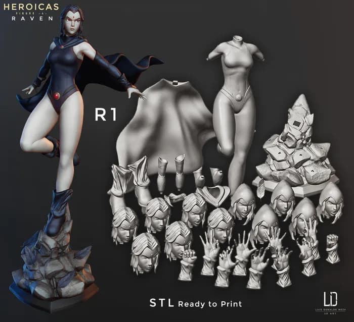 STL - pack heroínas 4 raven