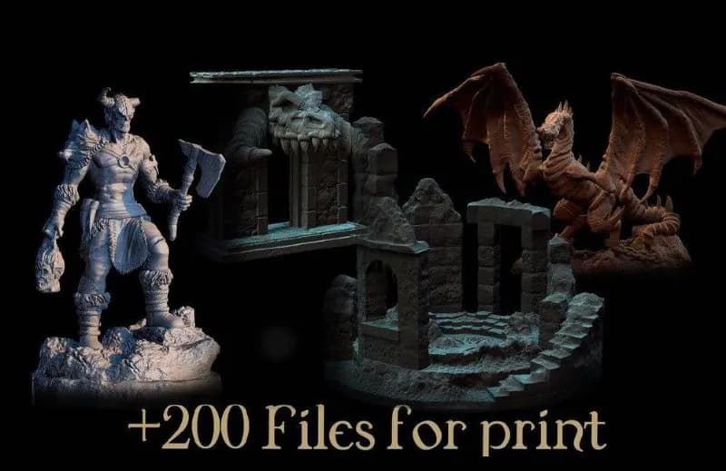 STL - Pack Vikingos, Enanos y Ruinas