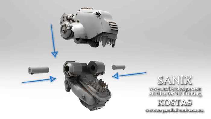 STL - Panzerhund Sanix robot render 4