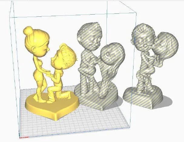 STL - Pareja de novios estilo chibi