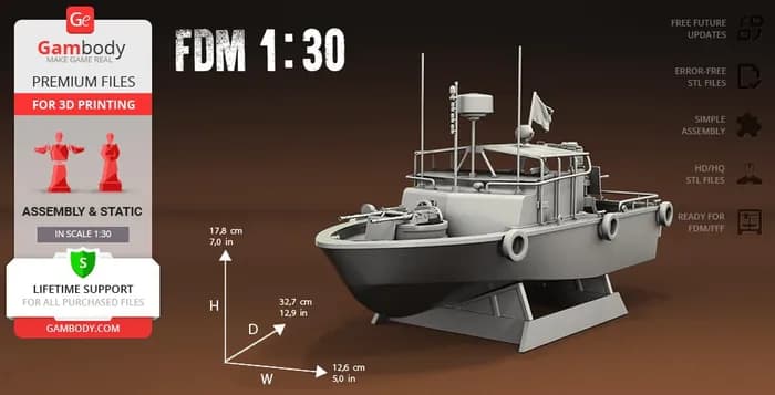 STL - patrol boat 31 mk 2 gambody render 2