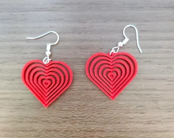 STL - Pendientes Corazón Estilo Anidado
