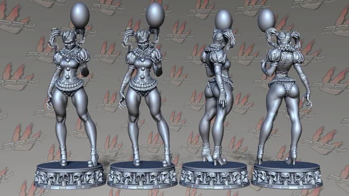 STL - Pennywise Girl Figura de Terror render 5