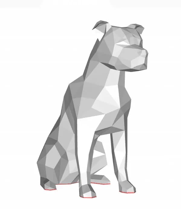 STL - Perro estilo low poly