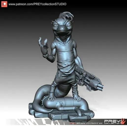 STL - Personaje con patineta render 2
