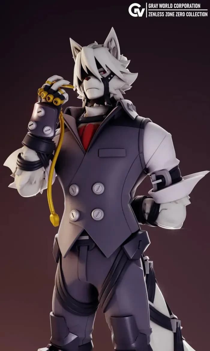 STL - Anime style wolf character