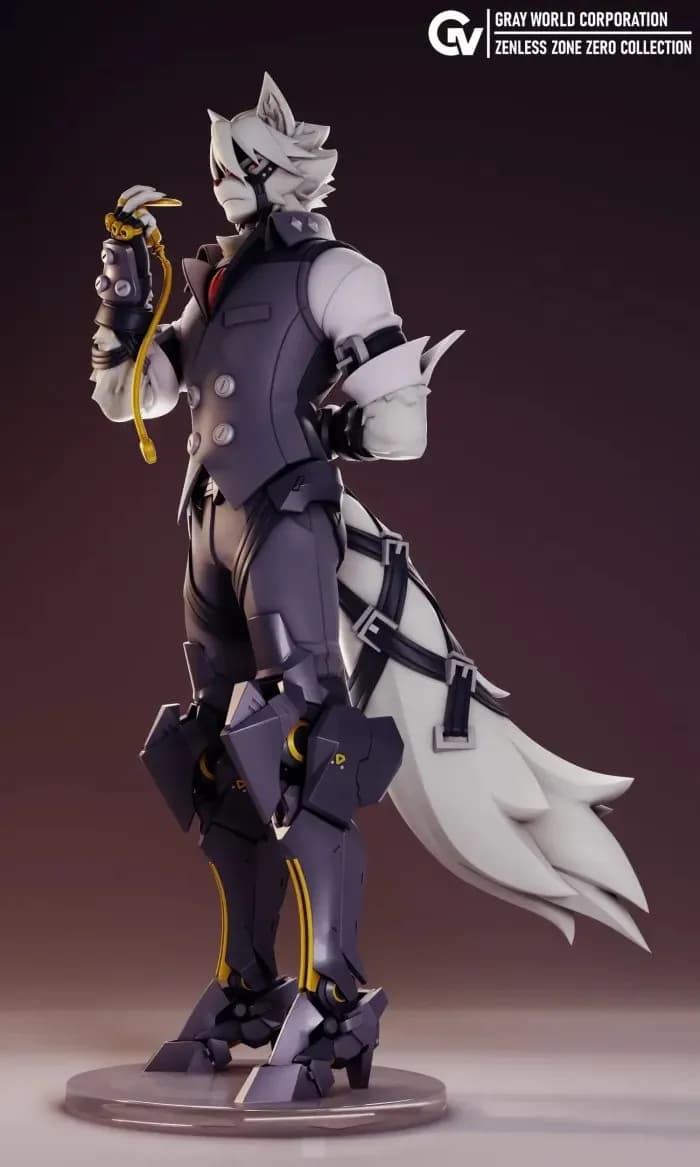 STL - Personaje lobo estilo anime render 2