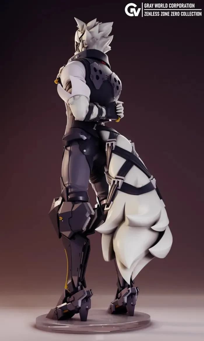 STL - Personaje lobo estilo anime render 3