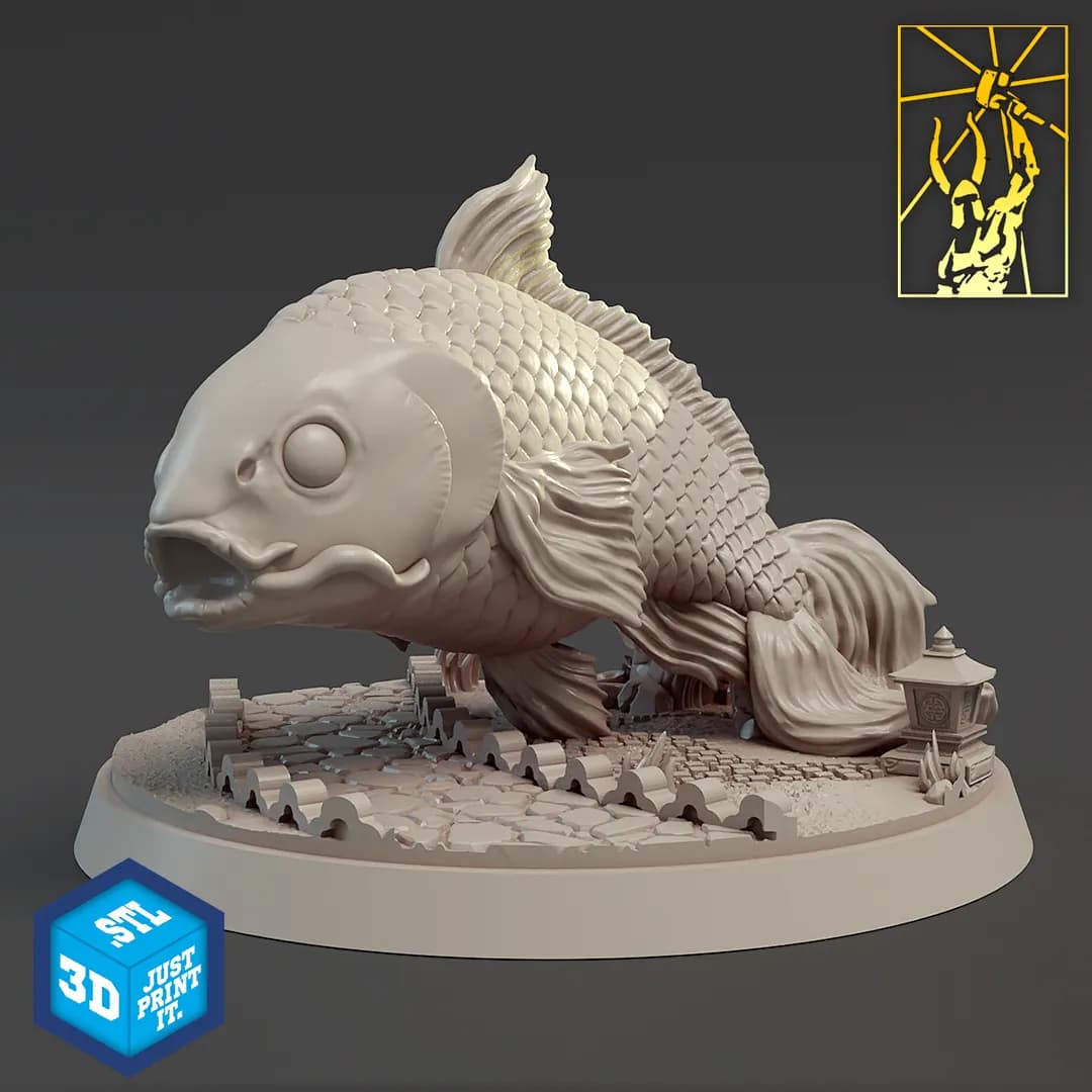 STL - pez koi decorativo render 2