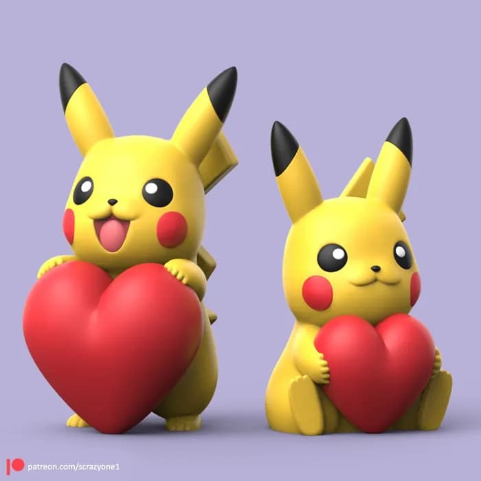 STL - Pikachu con corazones