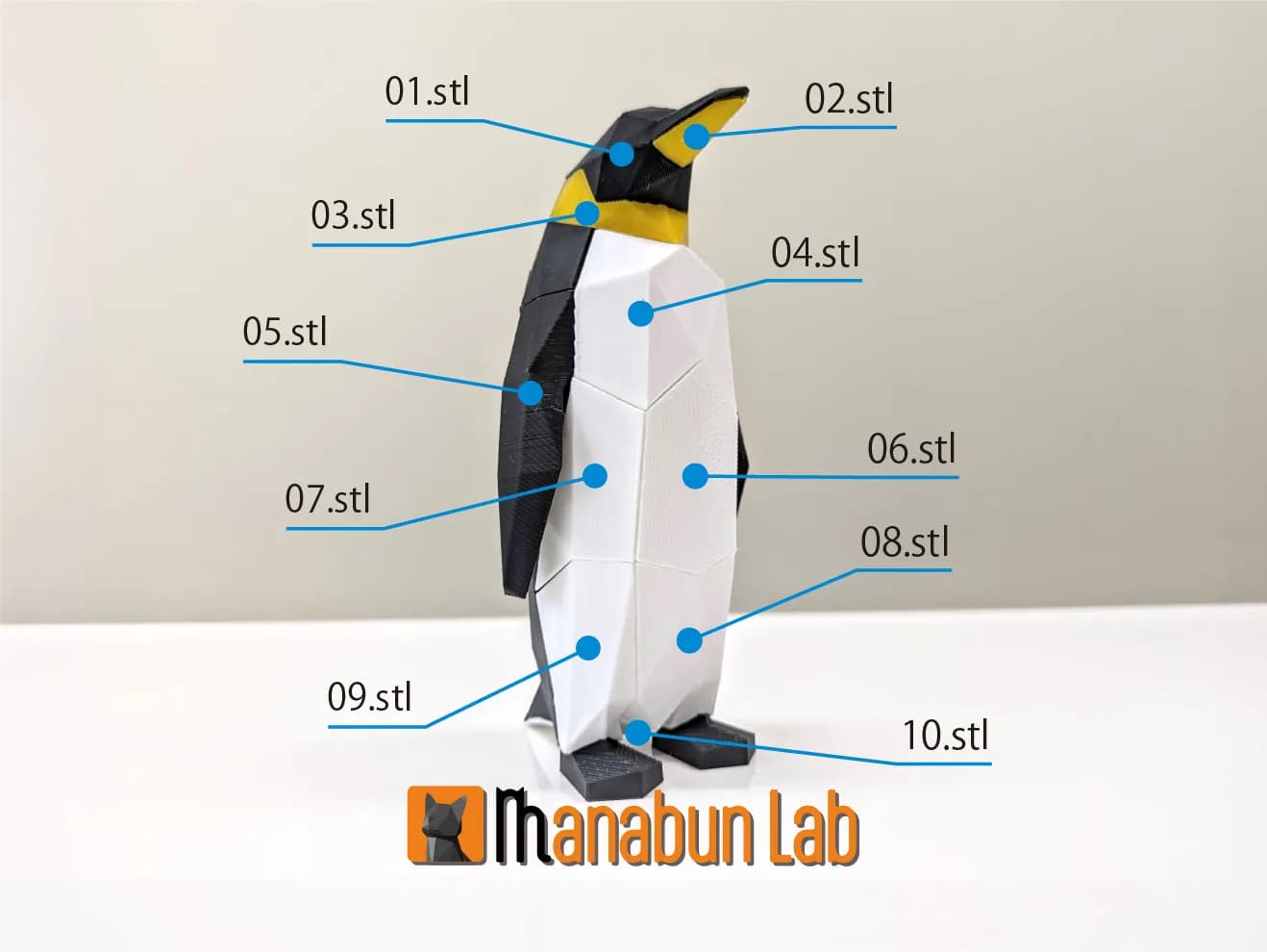 STL - Pingüino Low Poly