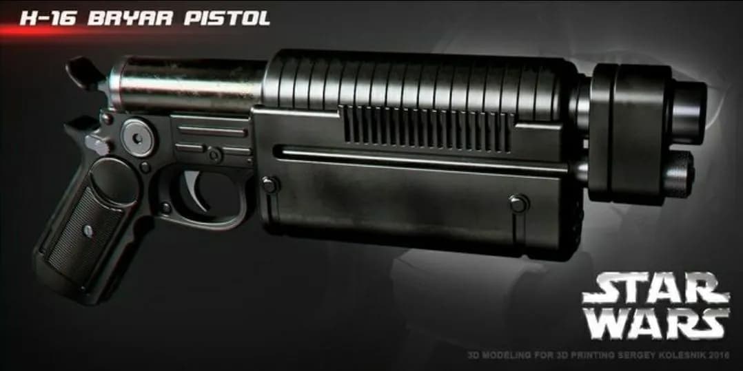 STL - Pistola Bryar H 16 Star Wars