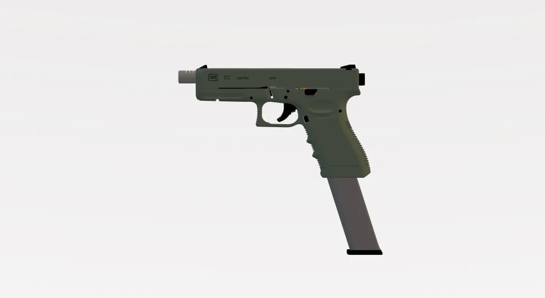 STL - Pistola Glock 17C render 3