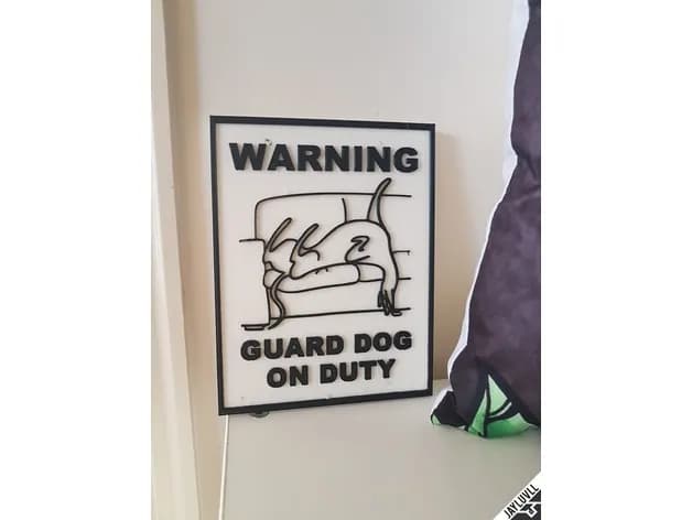 STL - Placa Decorativa "Perro Guardián" render 2