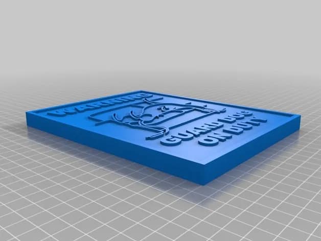 STL - Placa Decorativa "Perro Guardián" render 3