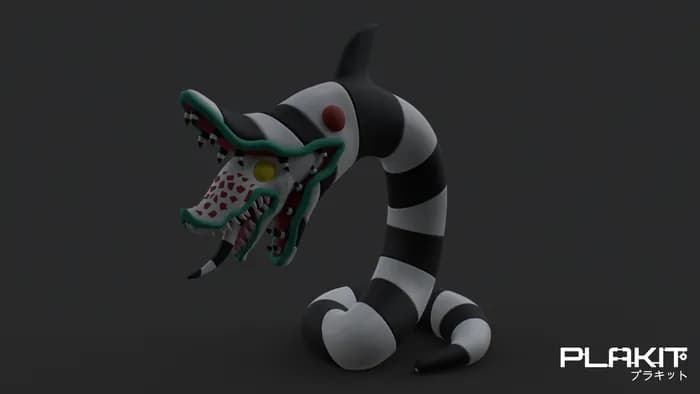 STL - plakit beetlejuice sandworm render 2