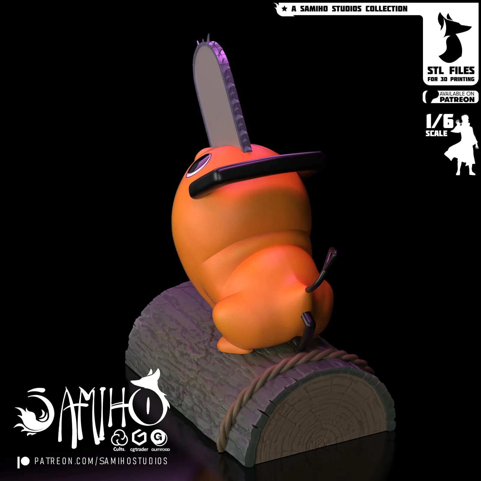 STL - Pochita motosierra render 4