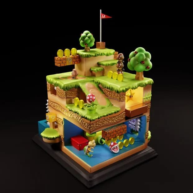 STL - pocket world mario 1