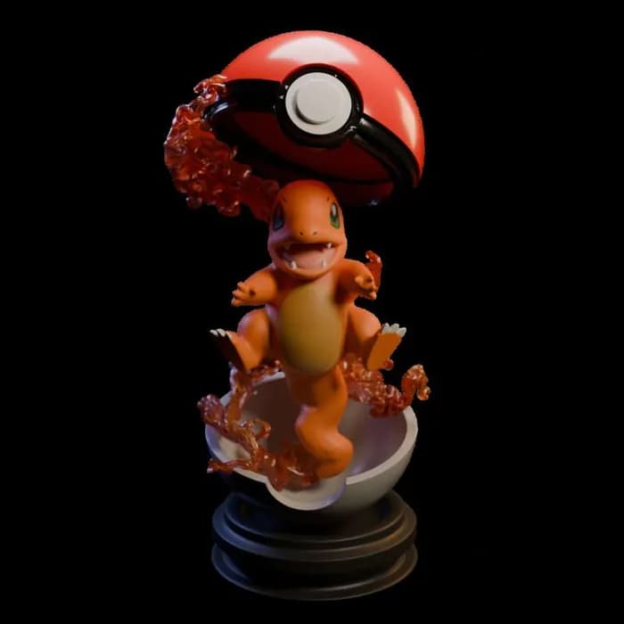 STL - pokeball charmander dtr studio 3d