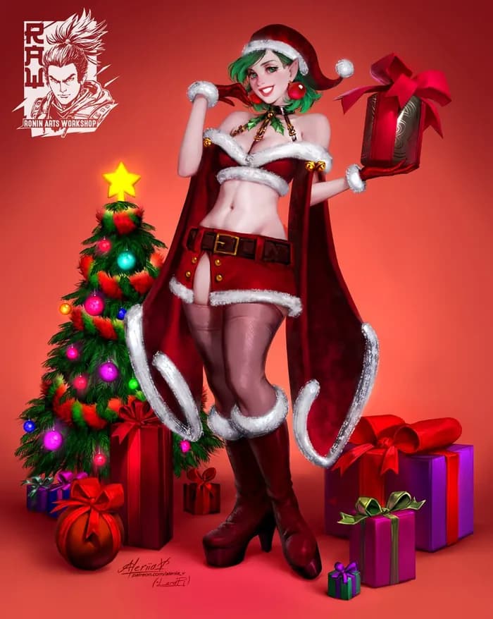 STL - polina christmas pin up girl