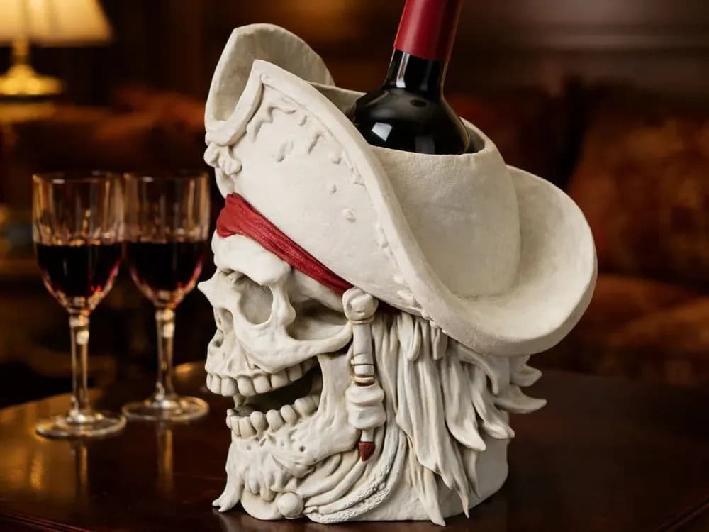 STL - Porta botella calavera pirata